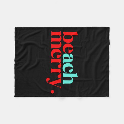 Beach Merry Christmas Funny Fleecedecke (Vorderseite (Horizontal))