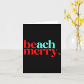 Beach Merry Christmas Funny  Karte (Gelbe Blume)
