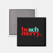 Beach Merry Christmas Funny Magnet (Vorderseite/Rückseite)