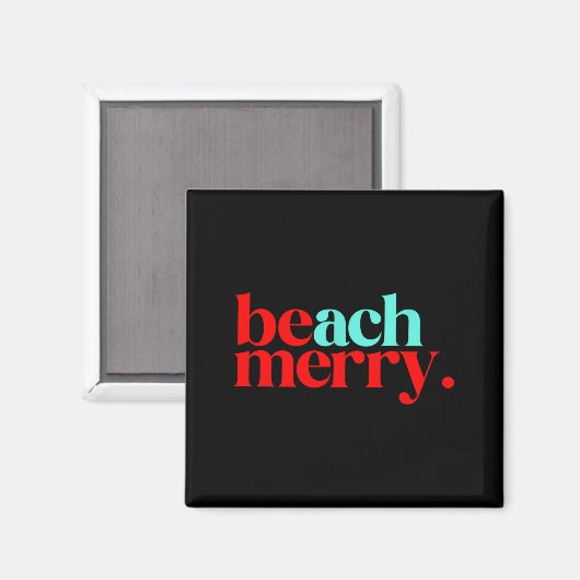 Beach Merry Christmas Funny Magnet (Vorderseite/Rückseite)