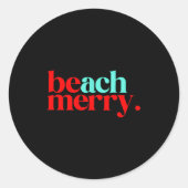 Beach Merry Christmas Funny  Runder Aufkleber (Vorderseite)