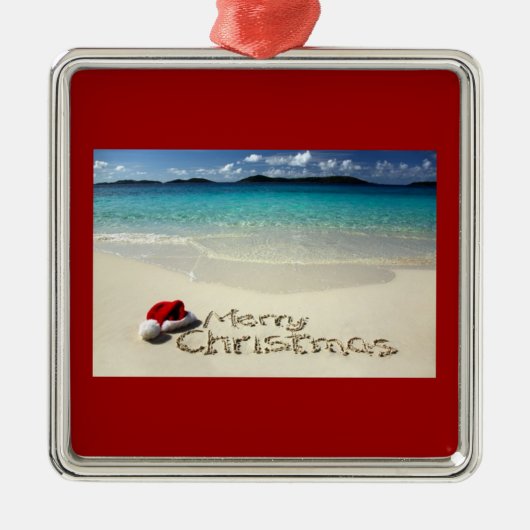 BEACH MERRY CHRISTMAS ORNANATION ORNAMENT AUS METALL (Vorne)