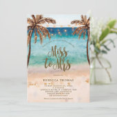 Beach Miss zu Mrs. Bridal Dusche Einladung (Stehend Vorderseite)