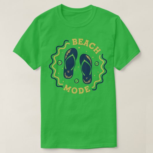 Beach Mode Fun Summer Dreh Flop Abzeichen 2 T-Shirt (Design vorne)
