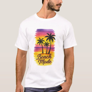 Beach Mode - Tropischer Sonnenuntergang mit drei P T-Shirt
