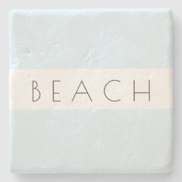 Beach Modern Blue White Typografie Coastal Steinuntersetzer