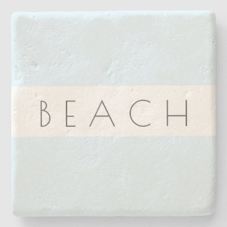 Beach Modern Blue White Typografie Coastal Steinuntersetzer