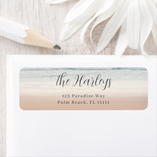 Beach Modern Script Return Address Label (Insitu)