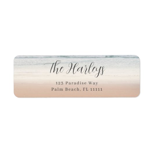 Beach Modern Script Return Address Label (Vorne)