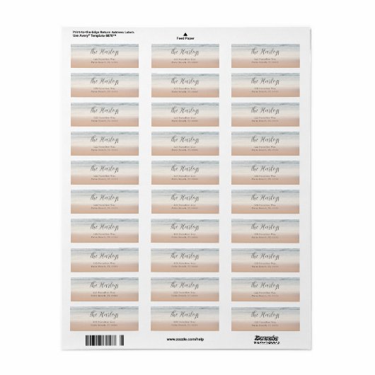 Beach Modern Script Return Address Label (Vorne)