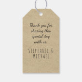 Beach Modern Simple Kraft Greenery Leaf Wedding Geschenkanhänger (Rückseite)