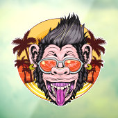 Beach Monkey Fensteraufkleber (Blatt 3)