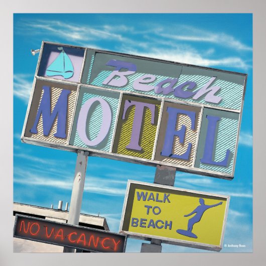Beach Motel Poster Print (Vorne)