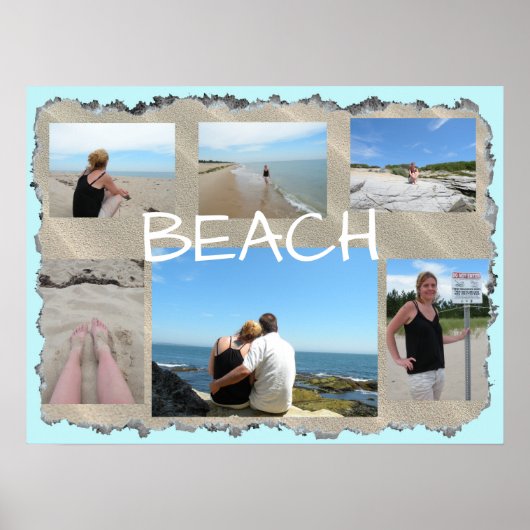 Beach Multi Picture Personalisiert Poster (Vorne)