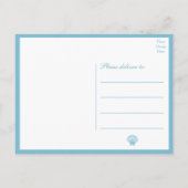 Beach Muschel Blue Nautical Wedding Vielen Dank Einladungspostkarte (Rückseite)