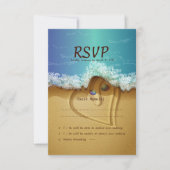 Beach Muschel Couple UAWG Wedding Card RSVP Karte (Vorderseite)