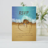 Beach Muschel Couple UAWG Wedding Card RSVP Karte (Stehend Vorderseite)