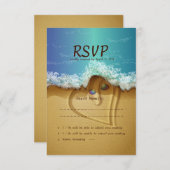 Beach Muschel Couple UAWG Wedding Card RSVP Karte (Vorne/Hinten)