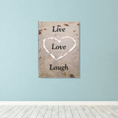 Beach Muschel Herz. Live Liebe Laugh Leinwanddruck (Insitu (Holzboden))
