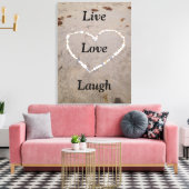 Beach Muschel Herz. Live Liebe Laugh Leinwanddruck (Insitu (Wohnzimmer))