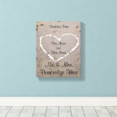 Beach Muschel Herz Personalisiert Leinwanddruck (Insitu (Holzboden))