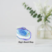 Beach Muschel Ocean Seaside Gift Shop Quadratische Visitenkarte (Stehend Vorderseite)