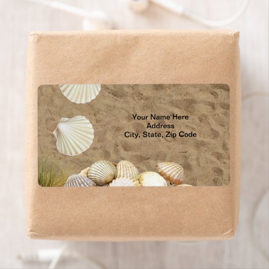 Beach Muscheln Clams Sand Labels (Insitu)