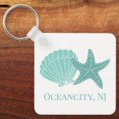 Beach Muscheln Custom Airbnb Ferien Vermietung Schlüsselanhänger (Vorderseite)