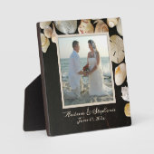 Beach Muscheln Dark Wood New Foto Frame Fotoplatte (Vorderseite)