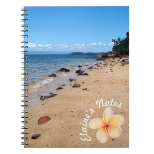 Beach Muscheln Frangipani Name Spirale Note Book Notizblock