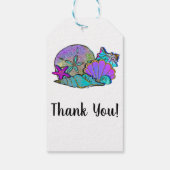 Beach Muscheln Glitzer Sparkle Geburtstagsparty Geschenkanhänger (Rückseite)