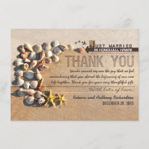 Beach Muscheln Hochzeit danke Karten