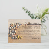 Beach Muscheln Hochzeit danke Karten (Stehend Vorderseite)