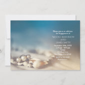 Beach Muscheln & Pearl Jewelry Elegantes Brautpart Einladung (Vorderseite)