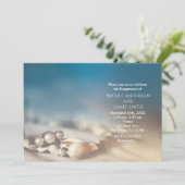 Beach Muscheln & Pearl Jewelry Elegantes Brautpart Einladung (Stehend Vorderseite)