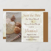 Beach Muscheln Save the Date Karte (Vorne/Hinten)