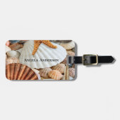Beach Muscheln Starfish Gepäck Tag Gepäckanhänger (Vorderseite horizontal)