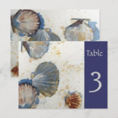 Beach Muscheln Tischnummer Card (Vorne/Hinten)