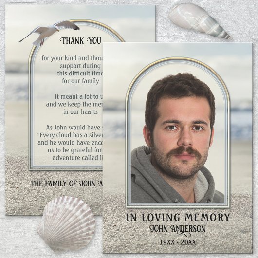 Beach Nature Foto Beileid Vielen Dank Dankeskarte