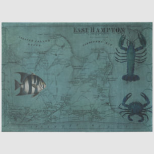 Beach Nausea Hummer Crab East Hampton Karte Seidenpapier