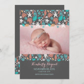 Beach Nautcial Newborn Baby Foto Birth Ankündigung (Vorne/Hinten)