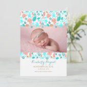Beach Nautcial Newborn Baby Foto Birth Ankündigung (Stehend Vorderseite)