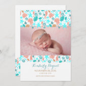 Beach Nautcial Newborn Baby Foto Birth Ankündigung (Vorne/Hinten)