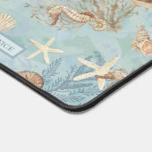 Beach Nautic Sea Turtle Seepferd Starfish Aqua Schreibtischunterlage (Ecke)