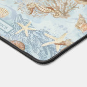 Beach Nautic Sea Turtle Seepferd Starfish Blau Schreibtischunterlage (Ecke)