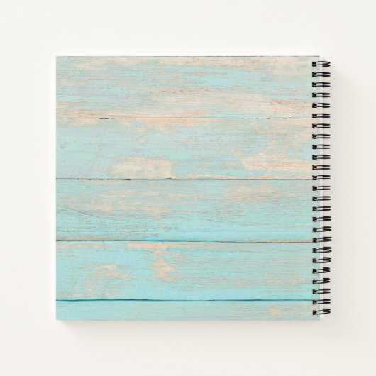 Beach Nautical Anchor Mit Monogramm Spiral Noteboo Notizblock (Rückseite)