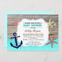 Beach Nautical Baby Dusche Einladung