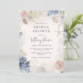 Beach Nautical Bridal Dusche Einladung (Stehend Vorderseite)