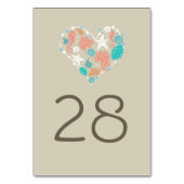 Beach Nautical Coastal Wedding Tischnummer (Rückseite)