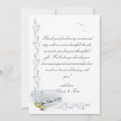 Beach Nautical Theme Hochzeit Foto Danke Karte (Rückseite)